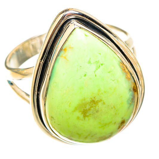 Lemon Chrysoprase Rings handcrafted by Ana Silver Co - RING119574 - Photo 2