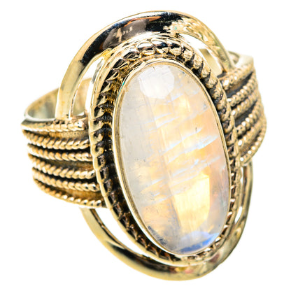 Rainbow Moonstone Rings handcrafted by Ana Silver Co - RING119586 - Photo 2