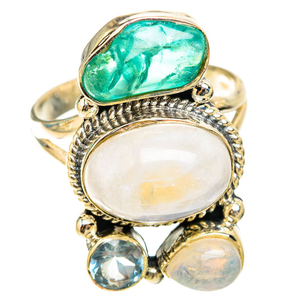 Rainbow Moonstone Rings handcrafted by Ana Silver Co - RING119595 - Photo 2