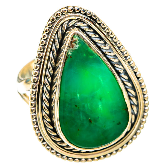 Chrysoprase Rings handcrafted by Ana Silver Co - RING119596 - Photo 2