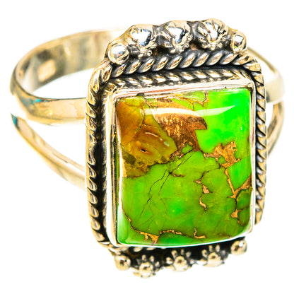 Green Copper Composite Turquoise Rings handcrafted by Ana Silver Co - RING119620 - Photo 2