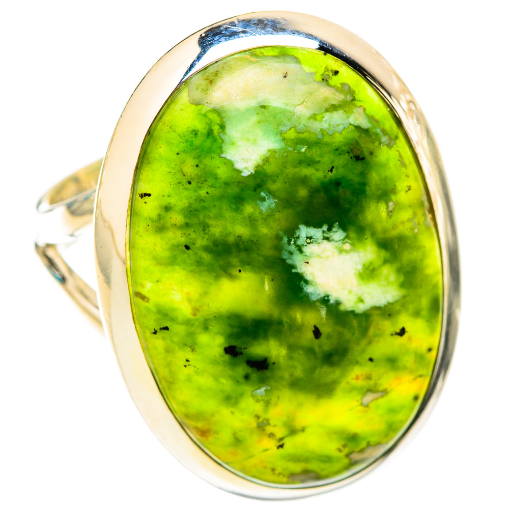 Australian Green Opal Rings handcrafted by Ana Silver Co - RING119621 - Photo 2