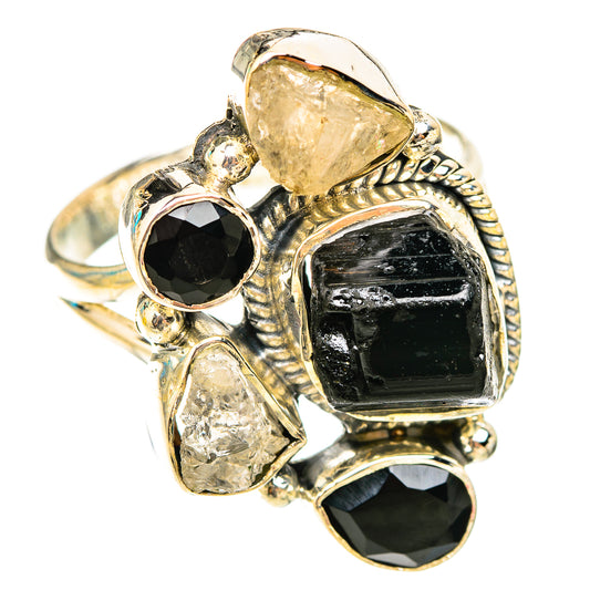 Black Tourmaline Rings handcrafted by Ana Silver Co - RING119633 - Photo 2