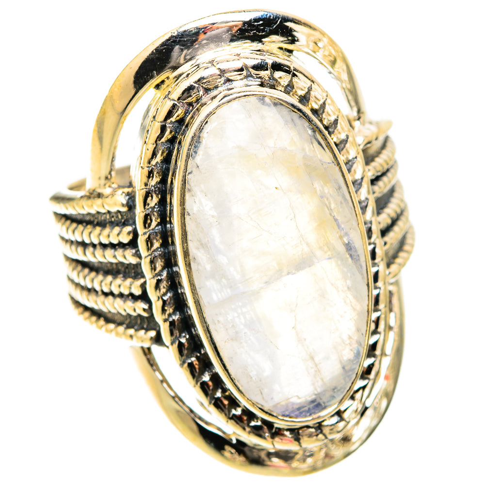 Rainbow Moonstone Rings handcrafted by Ana Silver Co - RING119636 - Photo 2