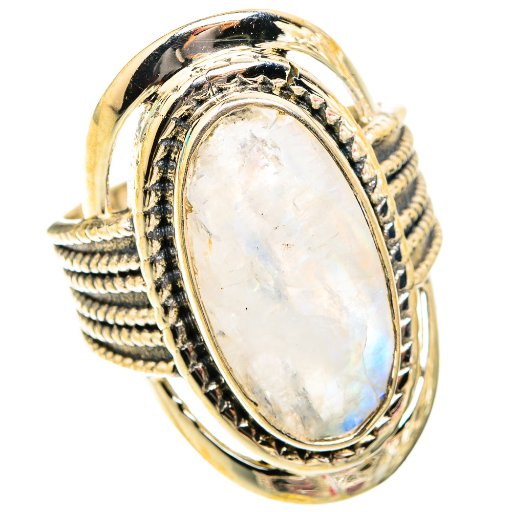 Rainbow Moonstone Rings handcrafted by Ana Silver Co - RING119659 - Photo 2