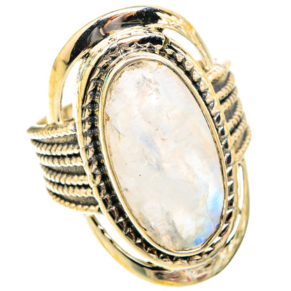 Rainbow Moonstone Rings handcrafted by Ana Silver Co - RING119659 - Photo 2