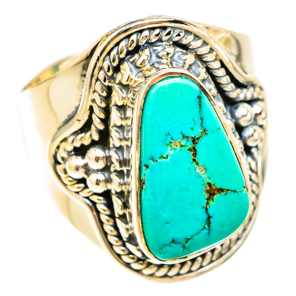 Tibetan Turquoise Rings handcrafted by Ana Silver Co - RING119662 - Photo 2