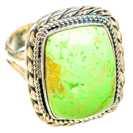 Lemon Chrysoprase Rings handcrafted by Ana Silver Co - RING119669 - Photo 2