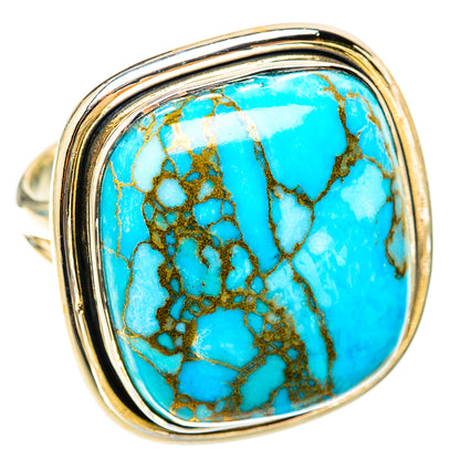 Blue Copper Composite Turquoise Rings handcrafted by Ana Silver Co - RING119689 - Photo 2