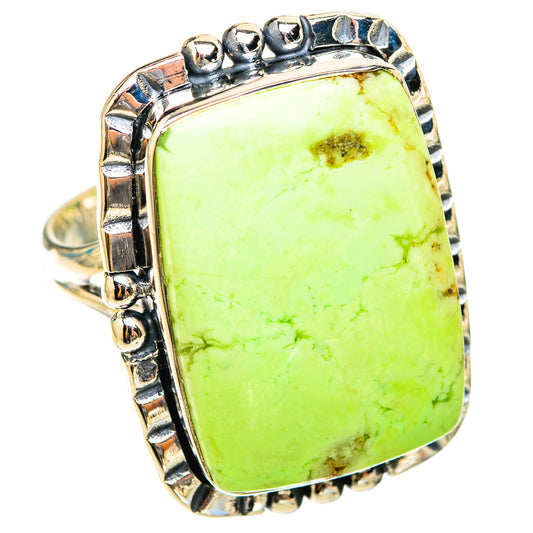 Lemon Chrysoprase Rings handcrafted by Ana Silver Co - RING119697 - Photo 2