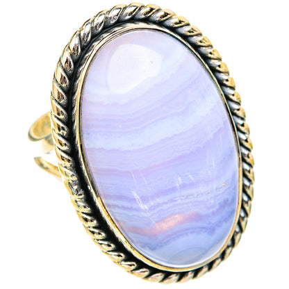 Blue Lace Agate Rings handcrafted by Ana Silver Co - RING119721 - Photo 2