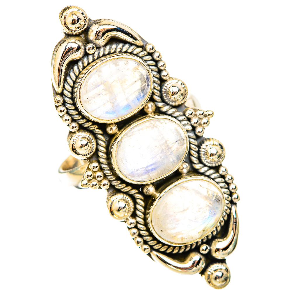 Rainbow Moonstone Rings handcrafted by Ana Silver Co - RING119722 - Photo 2