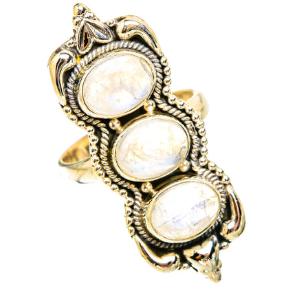 Rainbow Moonstone Rings handcrafted by Ana Silver Co - RING119723 - Photo 2