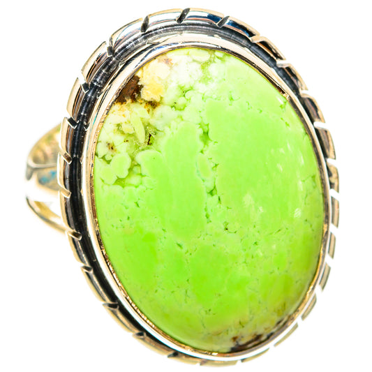 Lemon Chrysoprase Rings handcrafted by Ana Silver Co - RING119740 - Photo 2