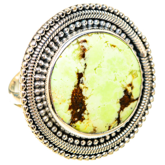 Lemon Chrysoprase Rings handcrafted by Ana Silver Co - RING119744 - Photo 2
