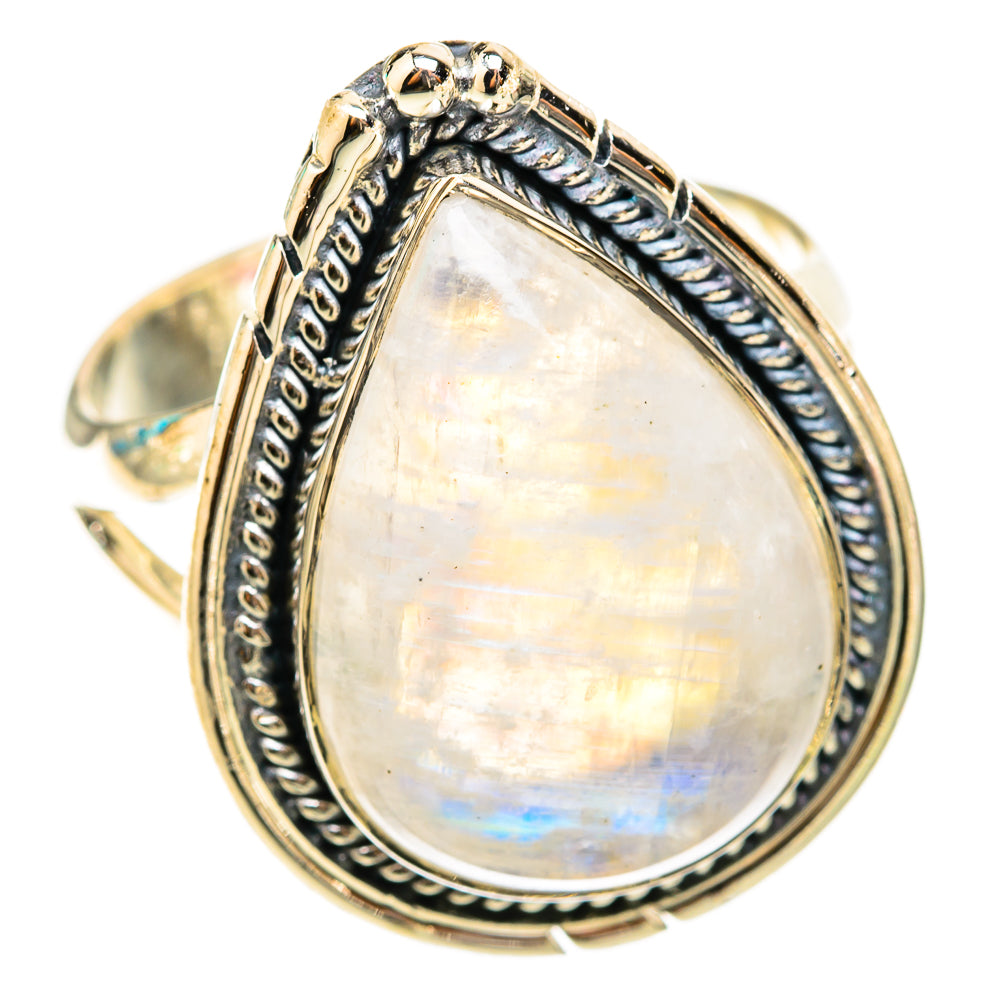 Rainbow Moonstone Rings handcrafted by Ana Silver Co - RING119766 - Photo 2