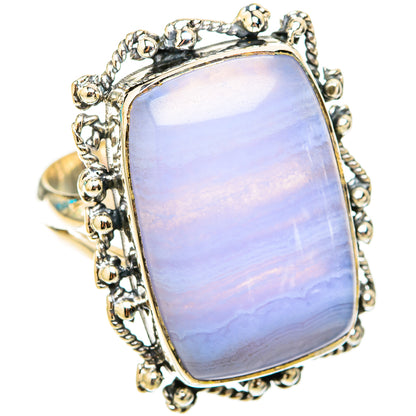 Blue Lace Agate Rings handcrafted by Ana Silver Co - RING119767 - Photo 2