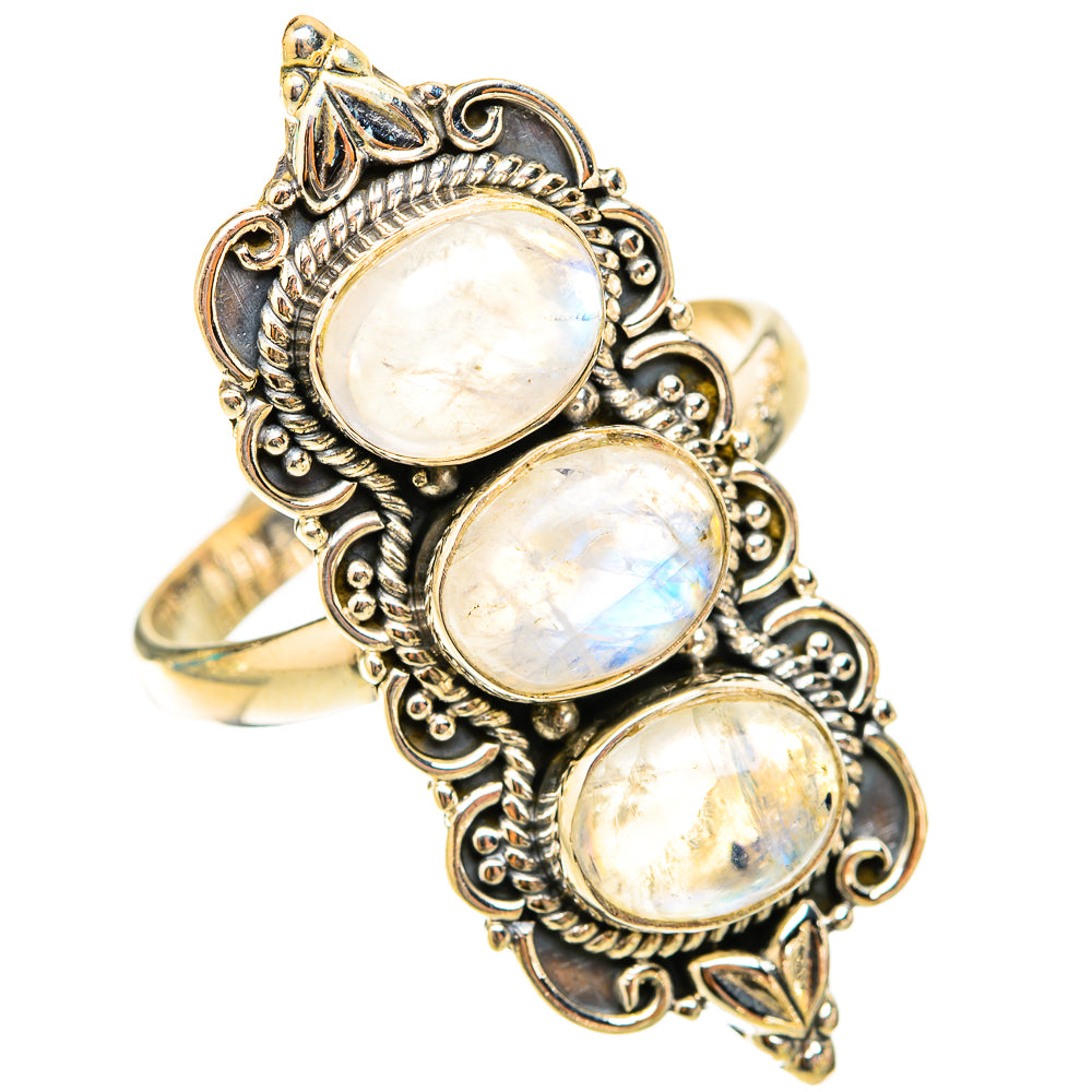 Rainbow Moonstone Rings handcrafted by Ana Silver Co - RING119769 - Photo 2
