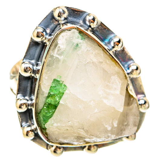 Green Tourmaline In Quartz Rings handcrafted by Ana Silver Co - RING119770 - Photo 2