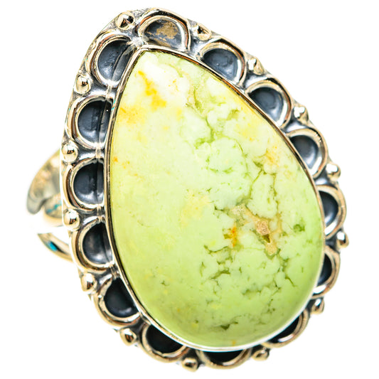 Lemon Chrysoprase Rings handcrafted by Ana Silver Co - RING119780 - Photo 2
