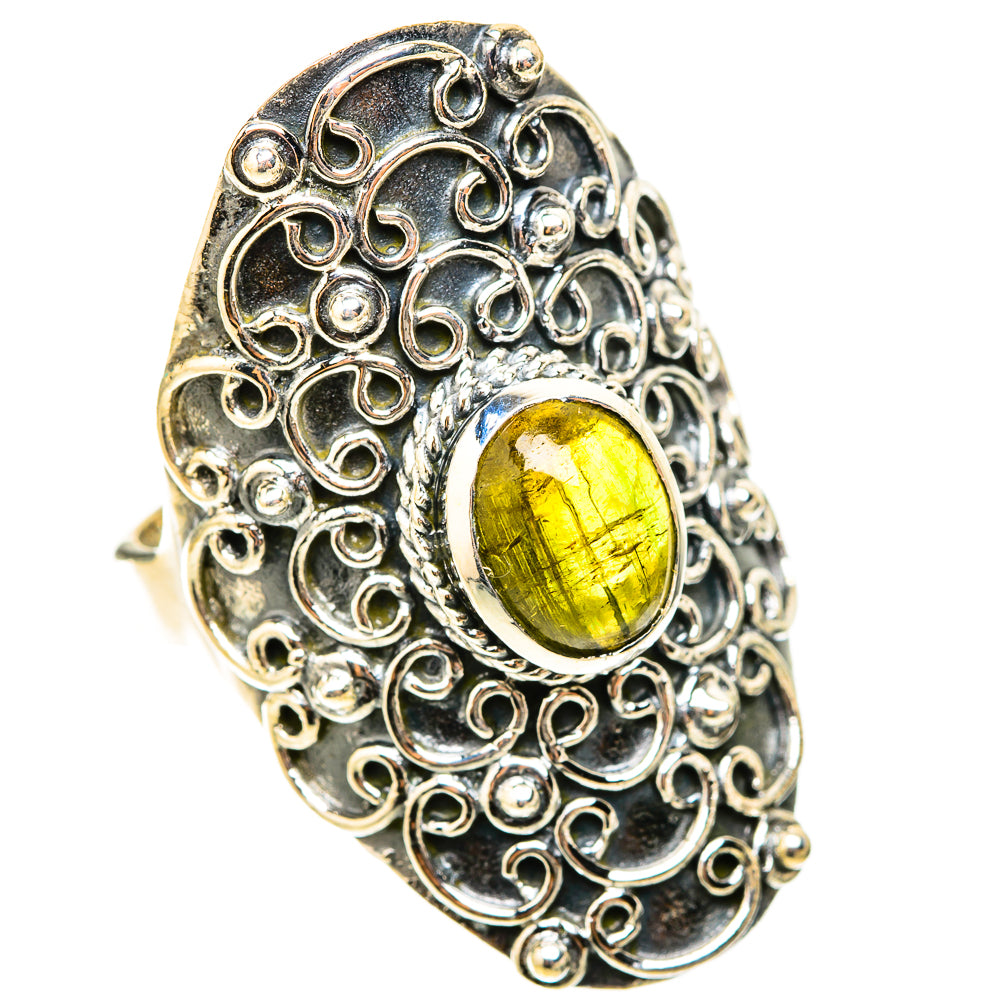 Green Tourmaline Rings handcrafted by Ana Silver Co - RING119787 - Photo 2