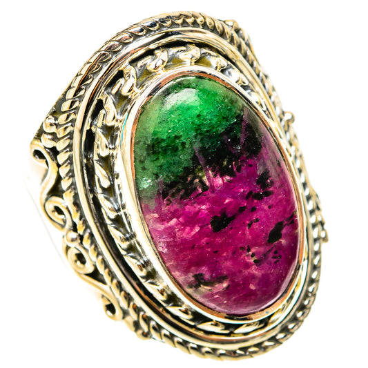 Ruby Zoisite Rings handcrafted by Ana Silver Co - RING119809 - Photo 2