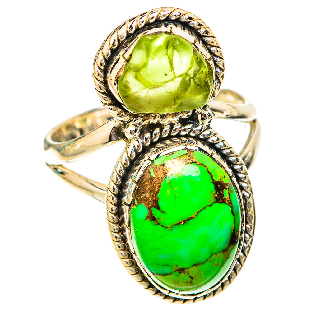 Green Copper Composite Turquoise Rings handcrafted by Ana Silver Co - RING119821 - Photo 2