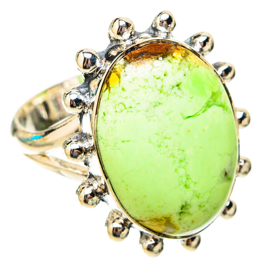 Lemon Chrysoprase Rings handcrafted by Ana Silver Co - RING119823 - Photo 2