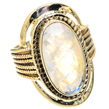 Rainbow Moonstone Rings handcrafted by Ana Silver Co - RING119836 - Photo 2