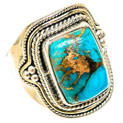 Blue Copper Composite Turquoise Rings handcrafted by Ana Silver Co - RING119843 - Photo 2