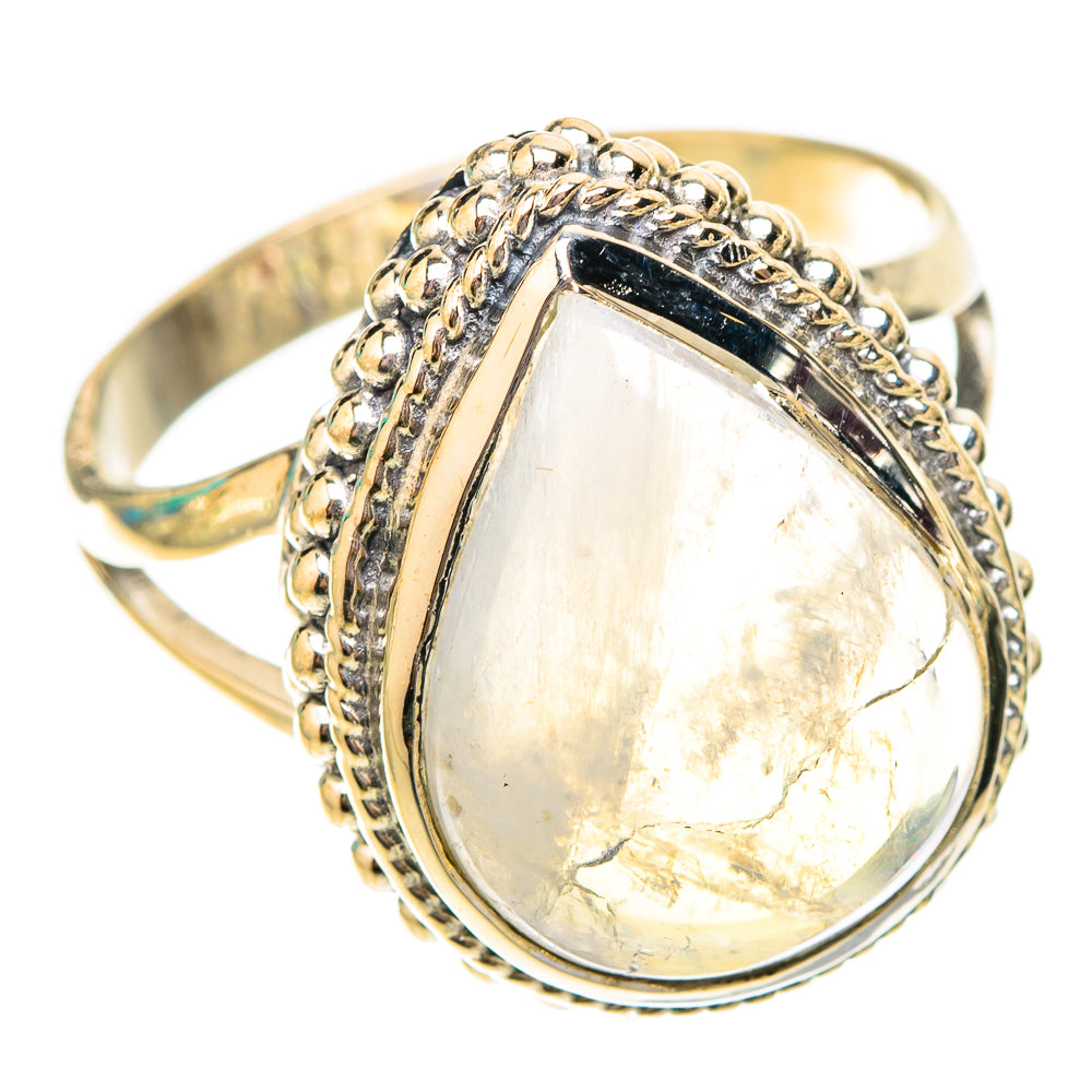 Rainbow Moonstone Rings handcrafted by Ana Silver Co - RING119867 - Photo 2