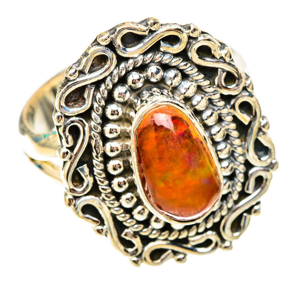 Mexican Fire Opal Rings handcrafted by Ana Silver Co - RING119869 - Photo 2