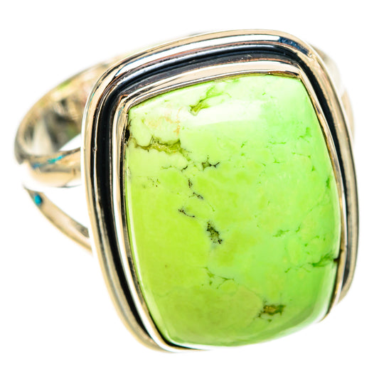 Lemon Chrysoprase Rings handcrafted by Ana Silver Co - RING119885 - Photo 2