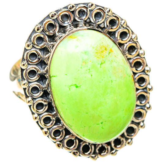 Lemon Chrysoprase Rings handcrafted by Ana Silver Co - RING119908 - Photo 2