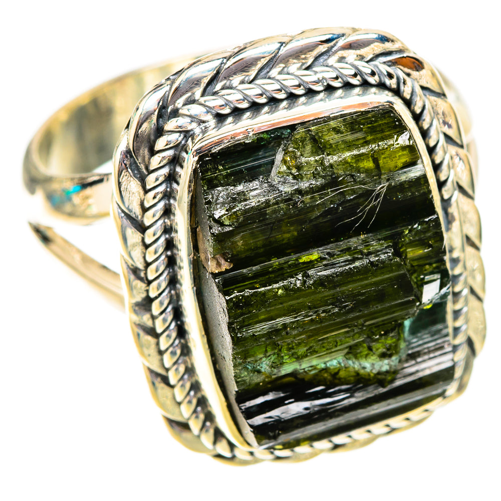 Green Tourmaline Rings handcrafted by Ana Silver Co - RING119911 - Photo 2