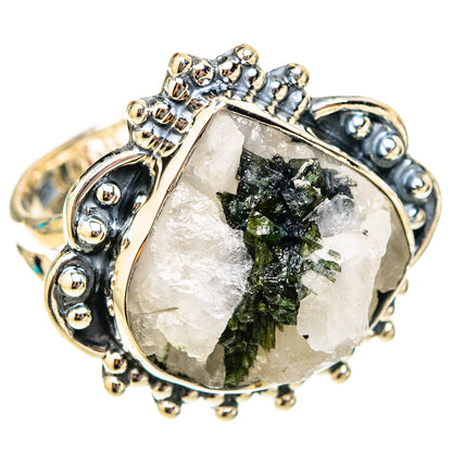 Green Tourmaline In Quartz Rings handcrafted by Ana Silver Co - RING119937 - Photo 2