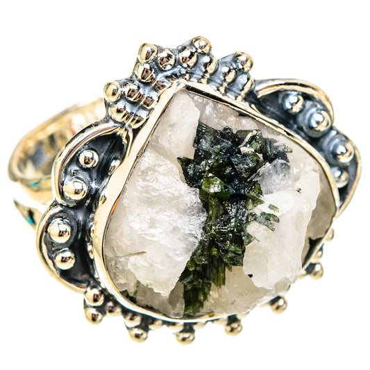 Green Tourmaline In Quartz Rings handcrafted by Ana Silver Co - RING119937 - Photo 2