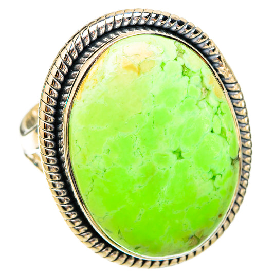 Lemon Chrysoprase Rings handcrafted by Ana Silver Co - RING119971 - Photo 2