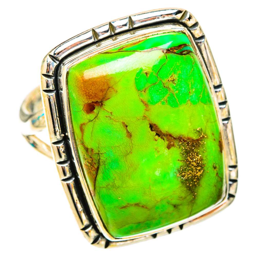 Green Copper Composite Turquoise Rings handcrafted by Ana Silver Co - RING119973 - Photo 2