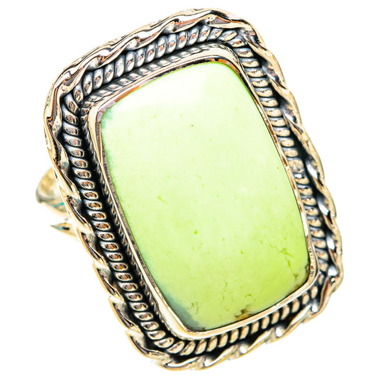 Lemon Chrysoprase Rings handcrafted by Ana Silver Co - RING119975 - Photo 2