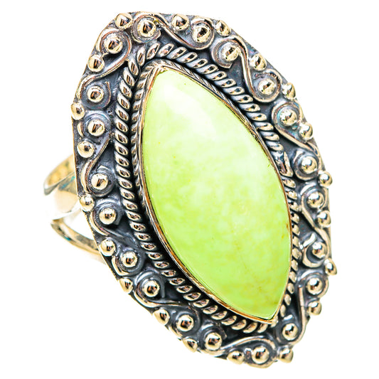 Lemon Chrysoprase Rings handcrafted by Ana Silver Co - RING119977 - Photo 2