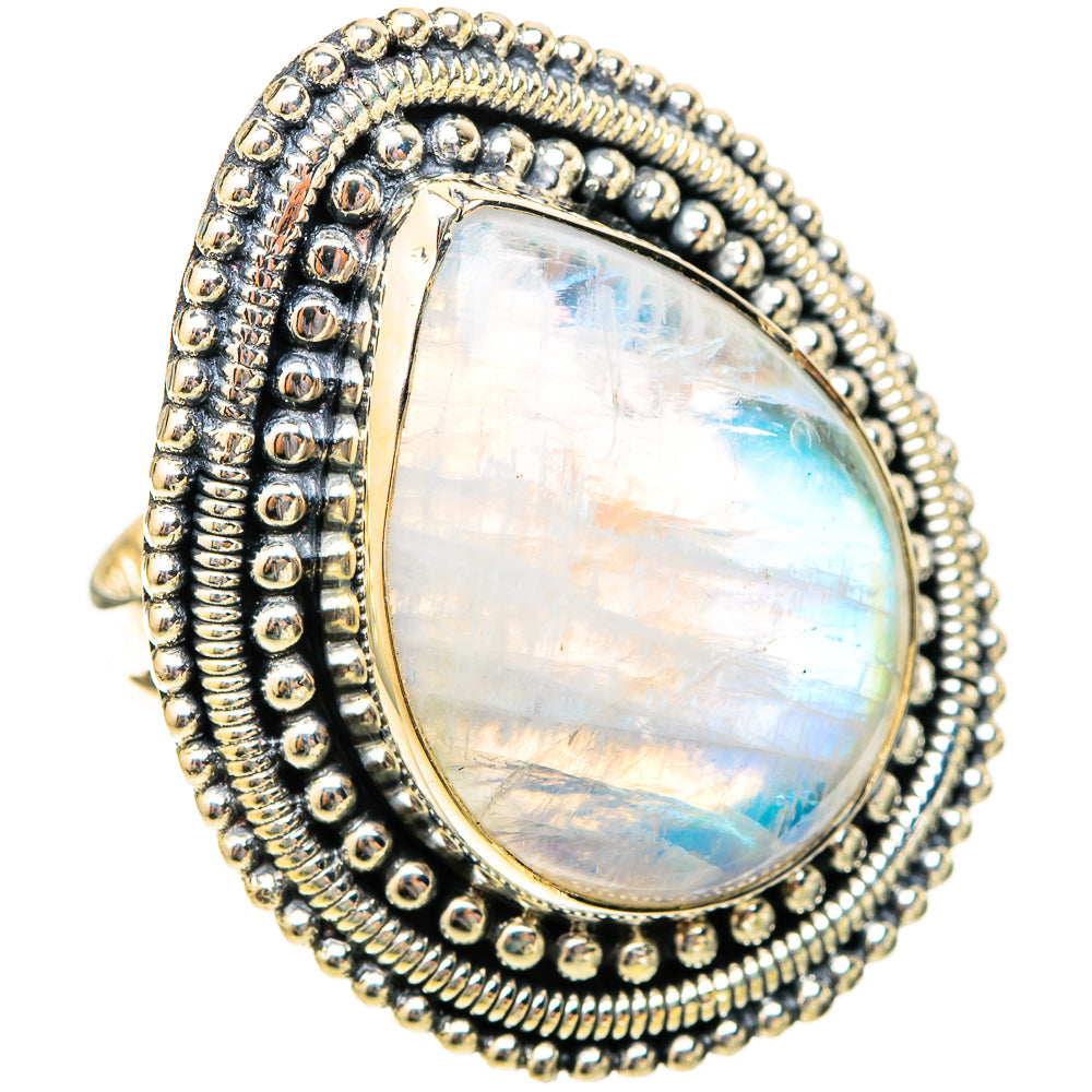 Rainbow Moonstone Rings handcrafted by Ana Silver Co - RING119999 - Photo 2