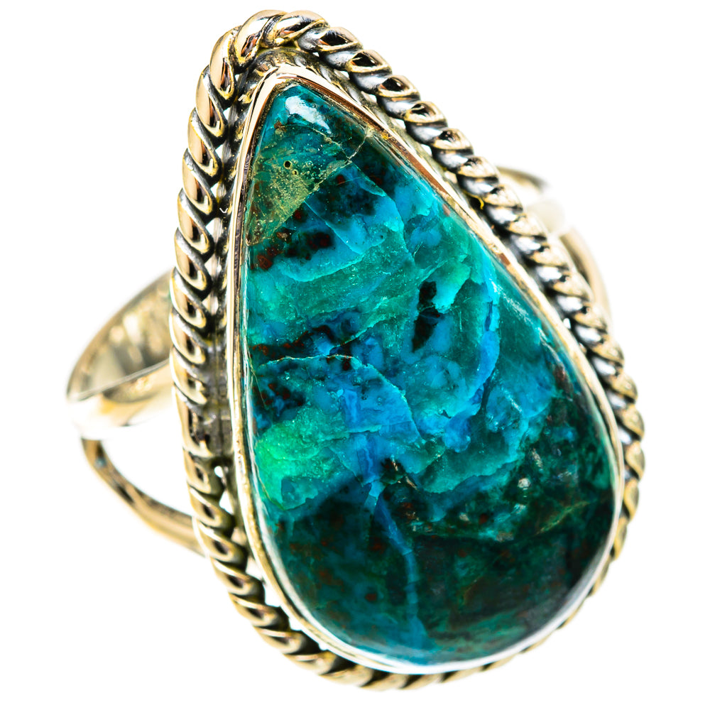 Chrysocolla Rings handcrafted by Ana Silver Co - RING120017 - Photo 2