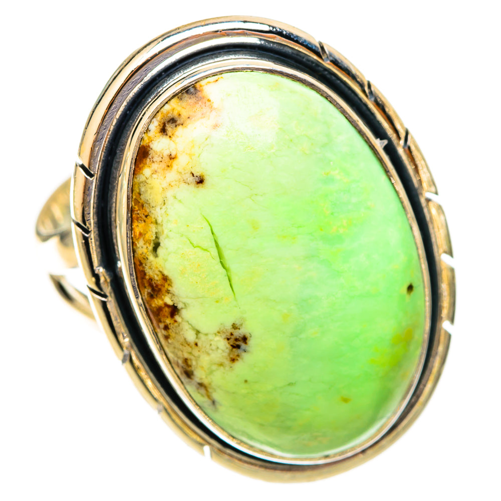 Lemon Chrysoprase Rings handcrafted by Ana Silver Co - RING120023 - Photo 2