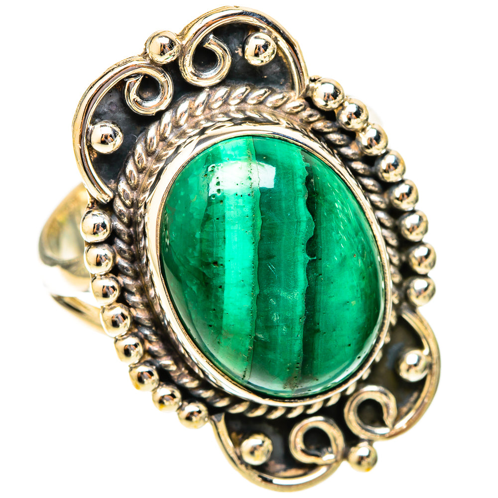 Malachite Rings handcrafted by Ana Silver Co - RING120031 - Photo 2