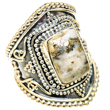 Pyrite Agate Rings handcrafted by Ana Silver Co - RING120051 - Photo 2