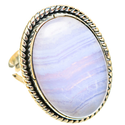 Blue Lace Agate Rings handcrafted by Ana Silver Co - RING120056 - Photo 2