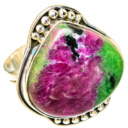 Ruby Zoisite Rings handcrafted by Ana Silver Co - RING120057 - Photo 2