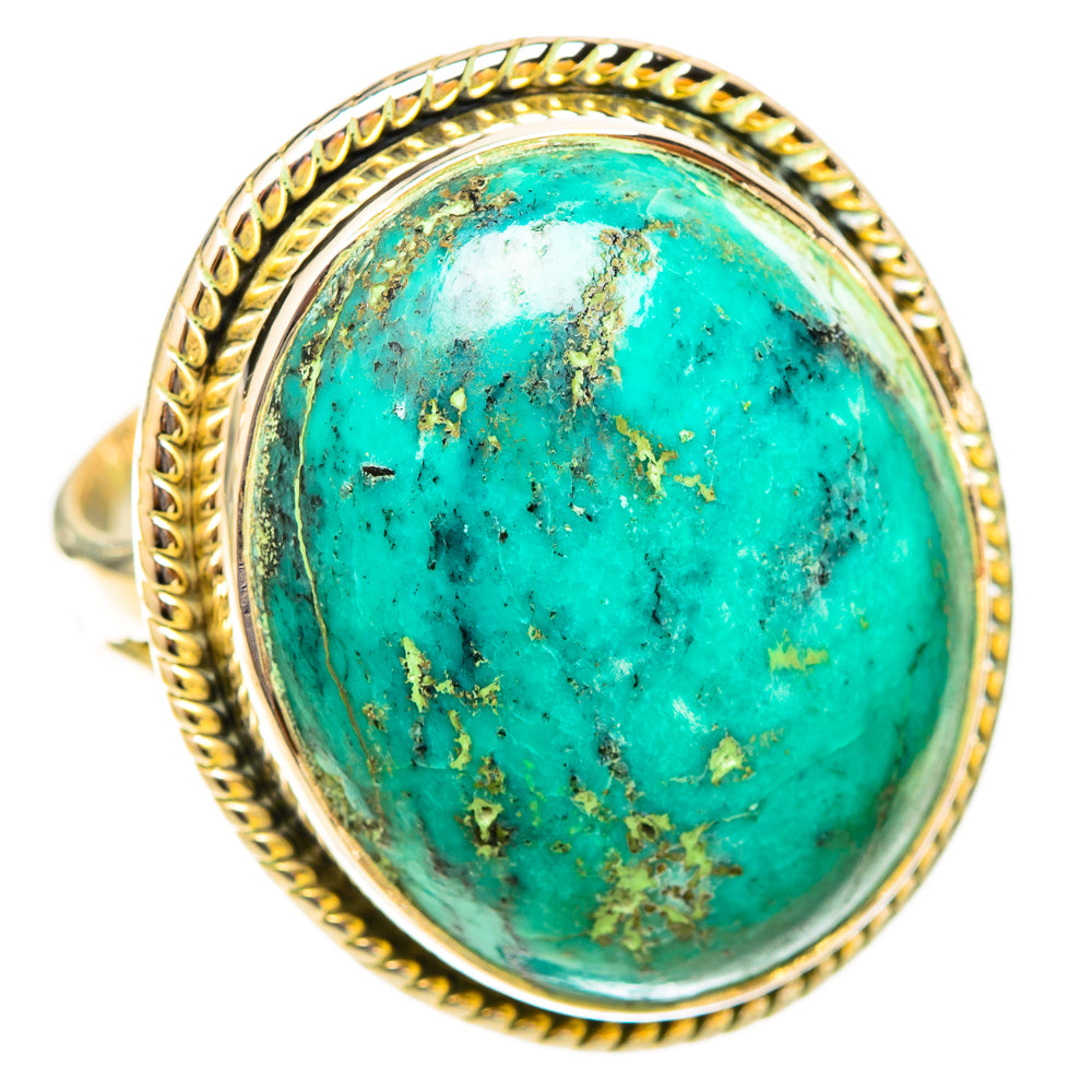 Chrysocolla Rings handcrafted by Ana Silver Co - RING120067 - Photo 2