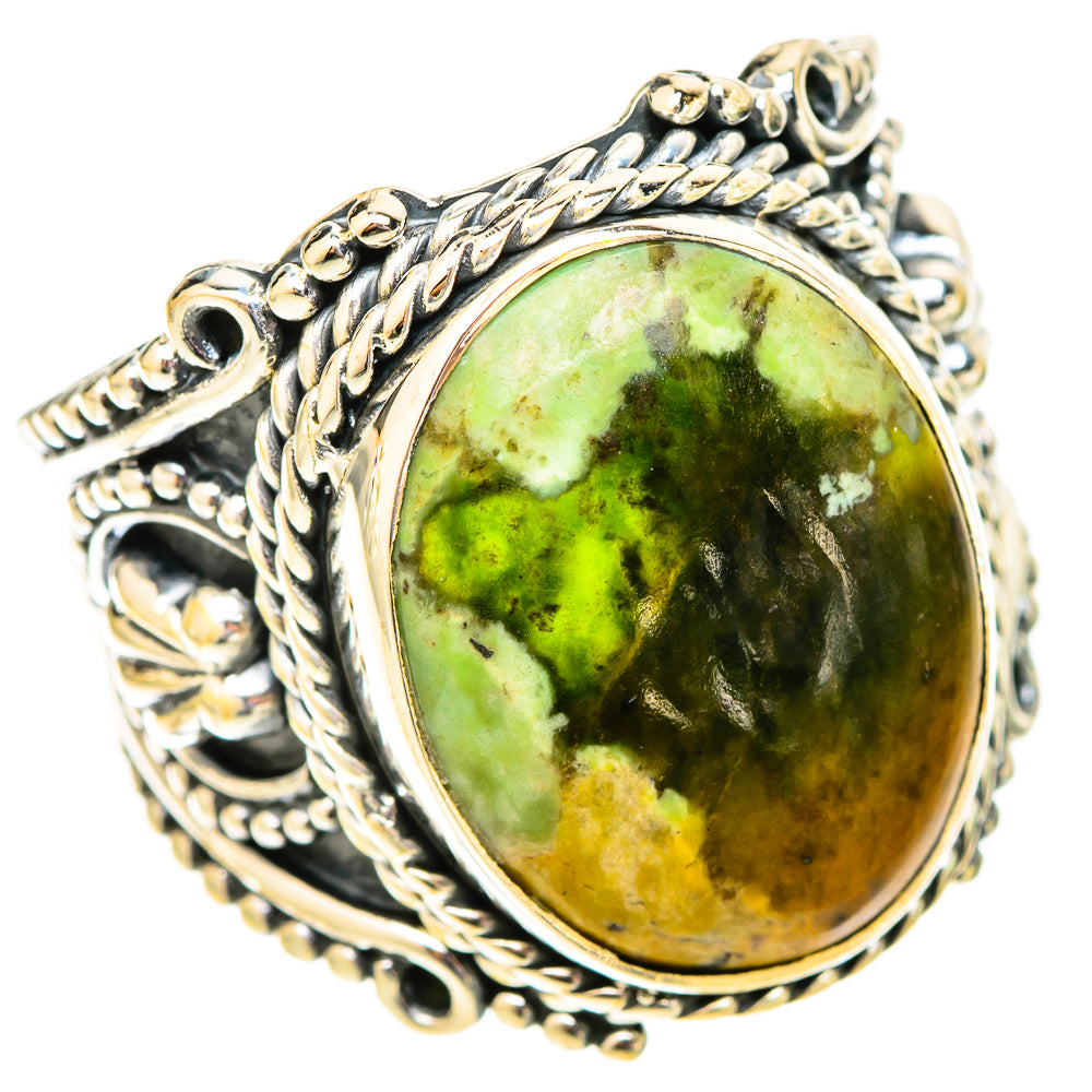 Australian Green Opal Rings handcrafted by Ana Silver Co - RING120078 - Photo 2